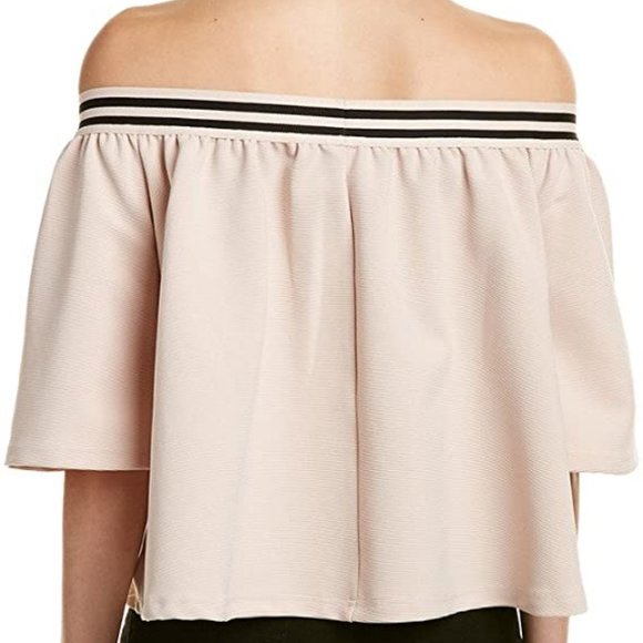 State of Being Women's Nude Game Set Off The Shoulder Stripe Top. * Size ~ SM * - Picture 2 of 4